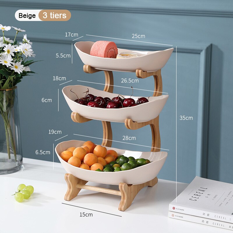 Three-layer Living Room Home Plastic Fruit Plate Snack Plate Creative Modern Dried Fruit Fruit Basket Plastic Candy Dish