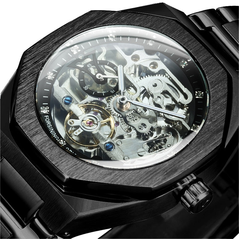 Watches Mens 2021 Automatic Mens Watches Top Brand Luxury Mechanical Tourbillon Watch Men Skeleton Navy Blue часы мужские Reloj