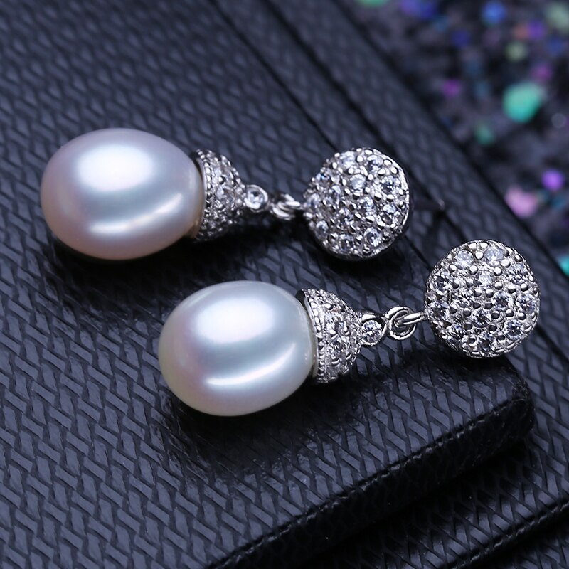 FENASY 925 Sterling Silver Drop Earrings Natural Freshwater Pearl Earrings For Women Handcrafted Fashion Party Wedding Jewelry