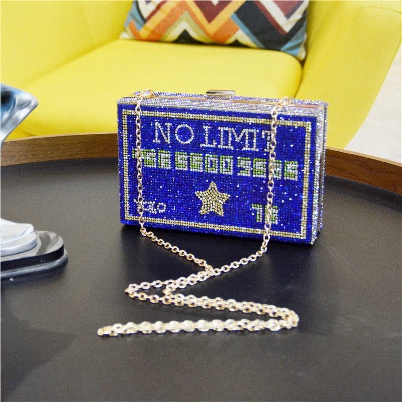 Bling Money Purses and Handbags for Women Luxury Designer Rhinestone Diamond Evening Clutch Bag for Wedding Party ZD2101