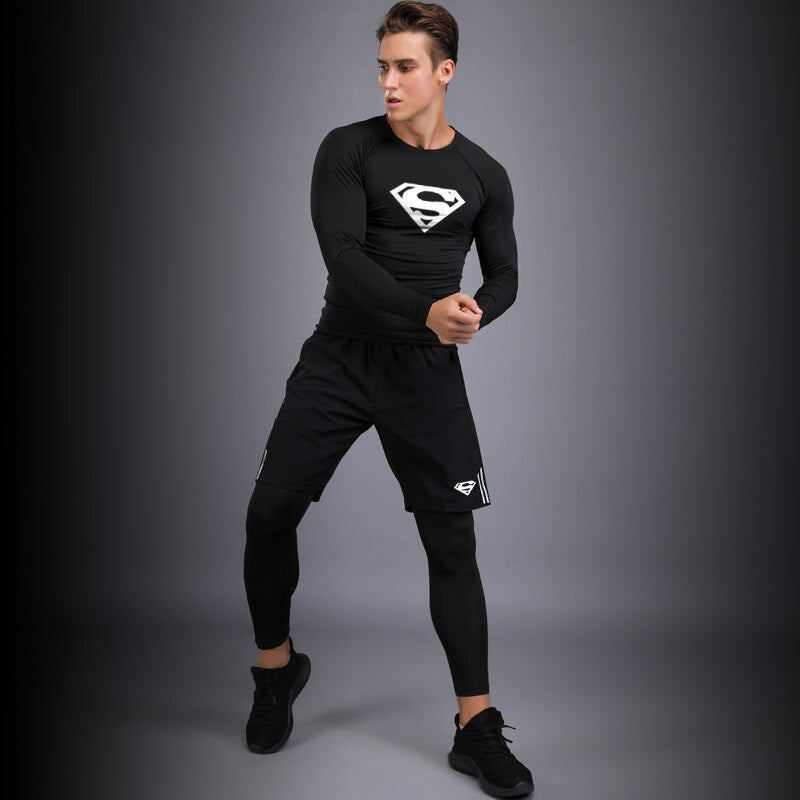 Tracksuit Men Sports Suit Gym Fitness Compression Clothes Running Jogging Sportwear Exercise Workout Rashguard Tights