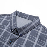 High End New Fashion Brand Slim Fit Designer Mens Classic Plain Plaid Shirts Long Sleeve Checkered Casual Men Clothing 2021