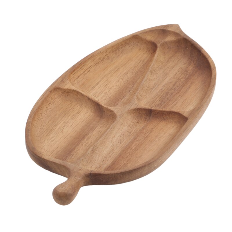 Whole Wood Wood Irregular Oval Solid Wood Pan Plate Fruit Dishes Saucer Tea Tray Dessert Dinner Plate Tableware Set