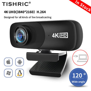 TISHRIC C160 HD Webcam With Microphone Web Camera For Computer 4K Usb Webcam Full HD 800W Pixels PC Camara Web Cam Webcam PC