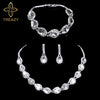 TREAZY Silver Color Rhinestone Crystal Bridal Jewelry Sets for Women Necklace Earrings Bracelet Set Wedding Jewelry Accessories