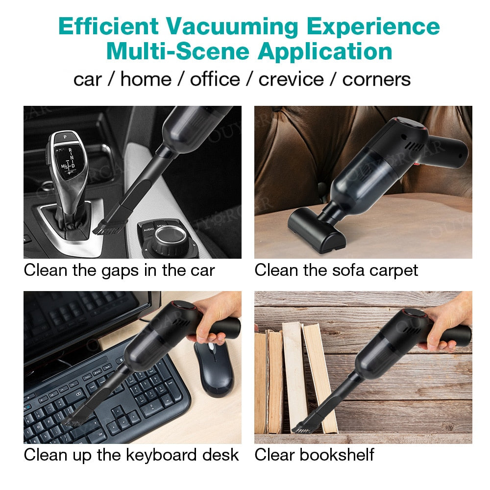 Cordless Vacuum Cleaner For Car Mini USB Charging Cyclone Suction Cleaners Portable Handheld Home Desk Wireless Vacuum Cleaner