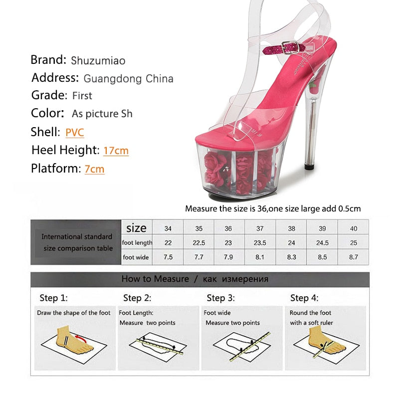 Shuzumiao Wedding Shoes Bride 2020 High Heels 17 High Heels 7cm Platfrom Women Platform Sandals Transparent Crystal Female Shoes