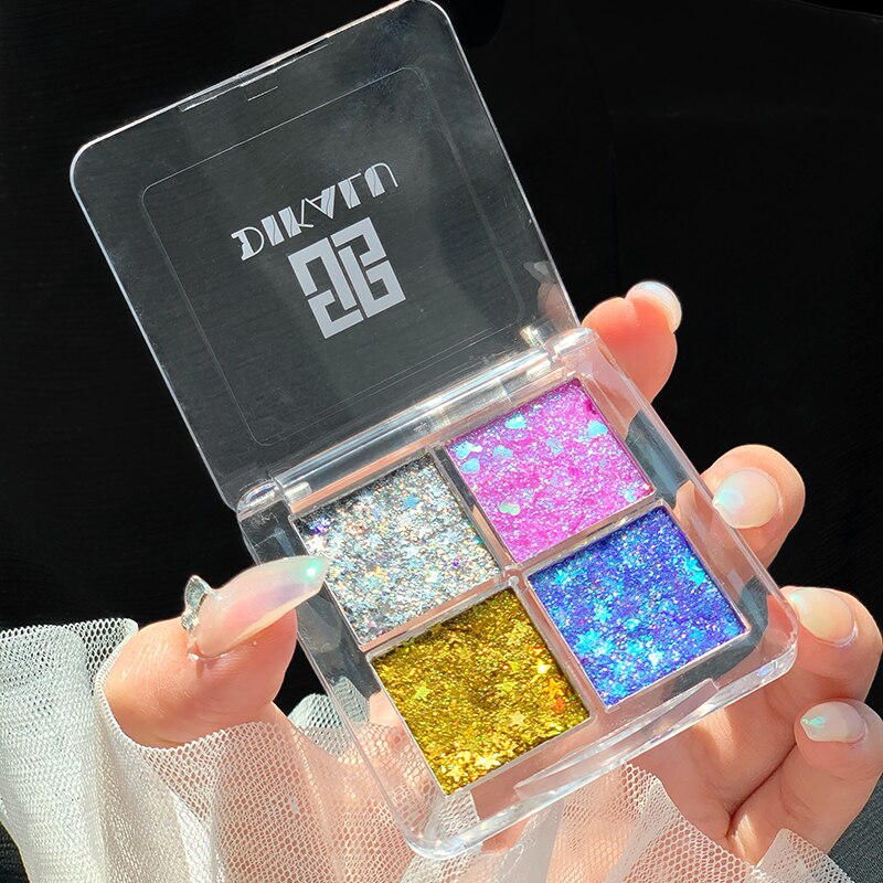 4 Colors Eyeshadow Palette Glitter Shimmer Eye Shadow Palette Portable Eyeshadow Makeup Cosmetic TSLM1