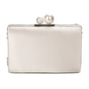 Apricot Silver Crystal Clutch Bags Handmade Beaded Pearl Wedding Clutch Purse Luxury Handbags Women Shoulder Bags ZD1361