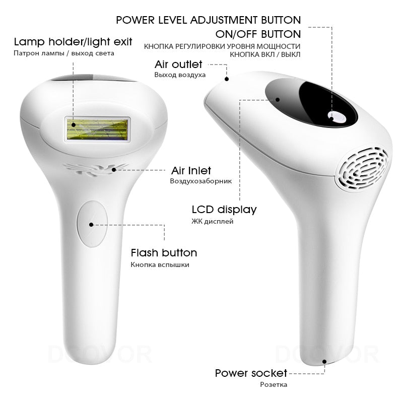 999999 Flashes 8 Levels Laser Epilator Permanent IPL Photoepilator Laser Hair Removal depiladora Painless electric Epilator