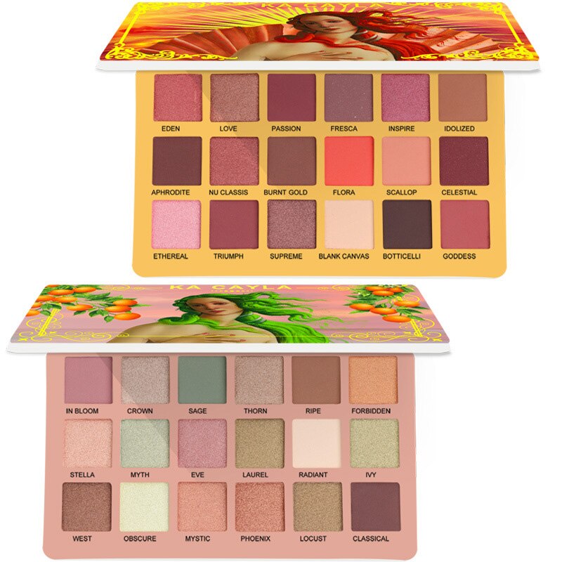 18 Colors Glazed Neon Eyeshadow Palette Colorful Waterproof Eye Makeup Palette Lasting High Pigment Effect Eye Shadow Cosmetics