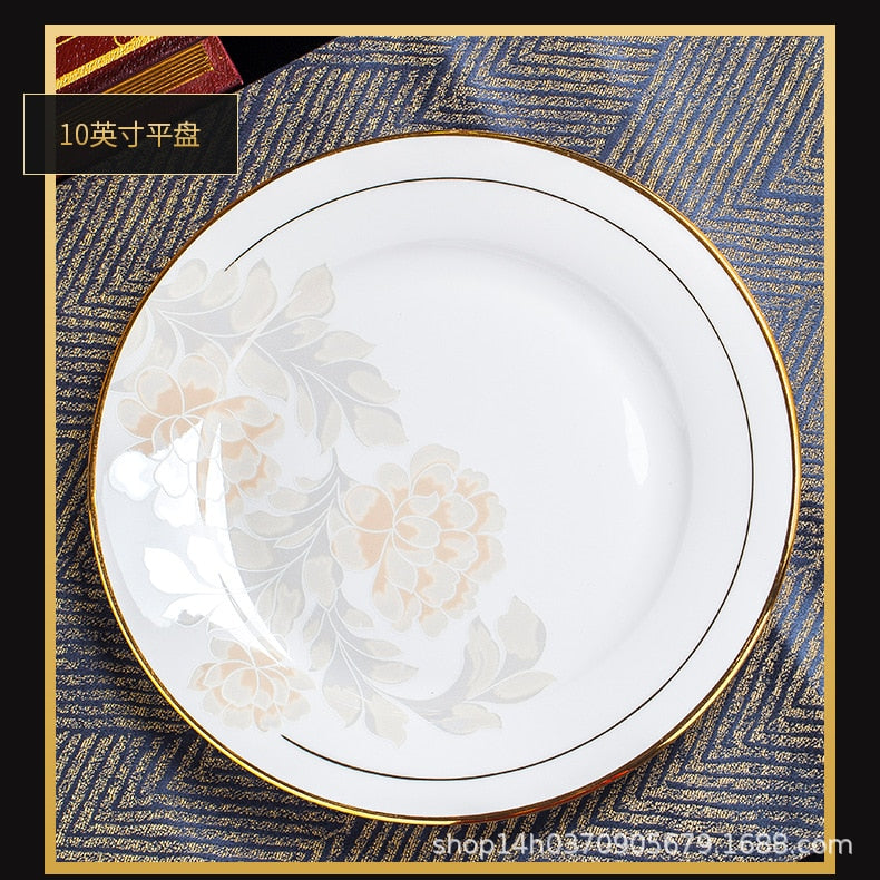 Dinning Table Plate Sets Food Ceramic Luxury Salad Porcelain Plates Dinner Sets Serving Aparelho De Jantar Dinnerware