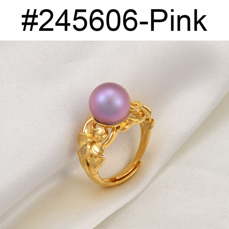 Anniyo Hawaiian Flower Pearl Ring New Zealand Australia Ring Guam Wedding Party Jewelry Chuuk Polynesian #245606