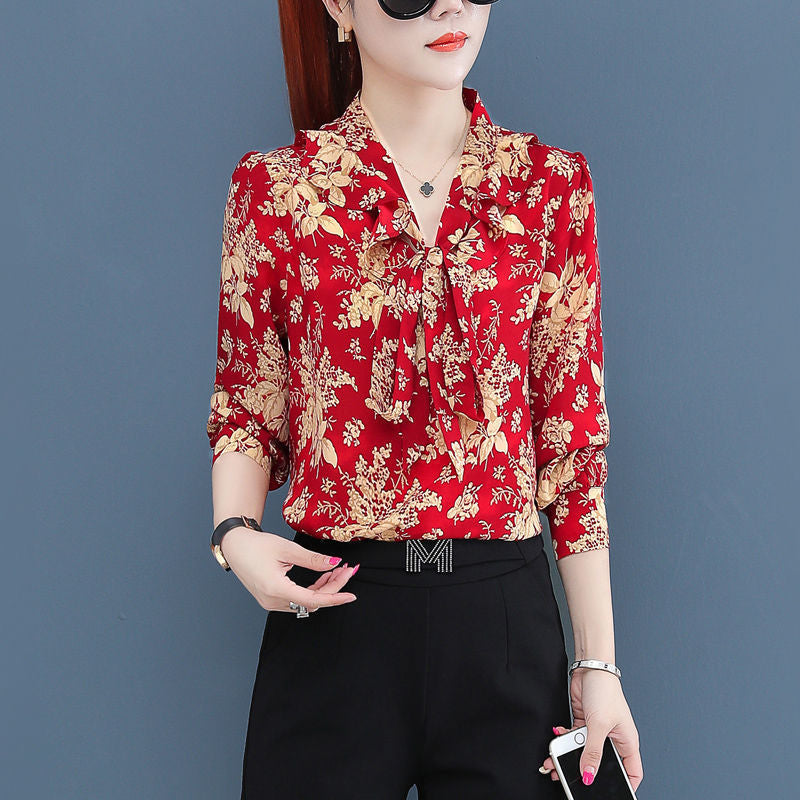 Chiffon Shirt New Annals Dress In 2022 Foreign Style Fashion Undies Women's Long Sleeve Top Spring And Autumn Blouse Gir