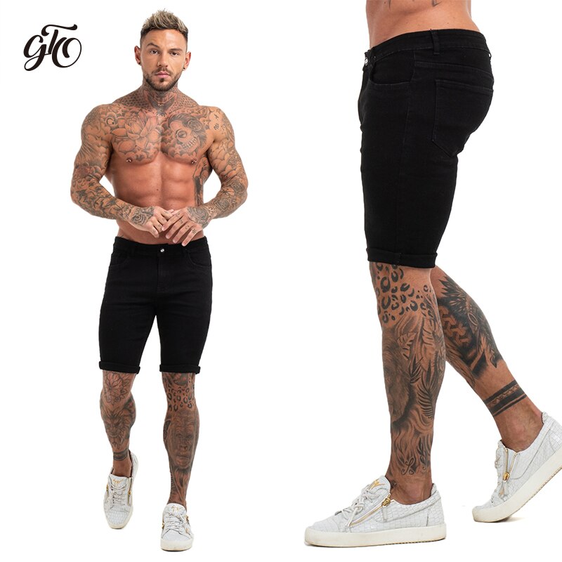 Mens Shorts Jeans Denim Shorts Black High Waist Ripped Summer Jeans Shorts For Men Brand Plus Size Casual Streetwear dk03