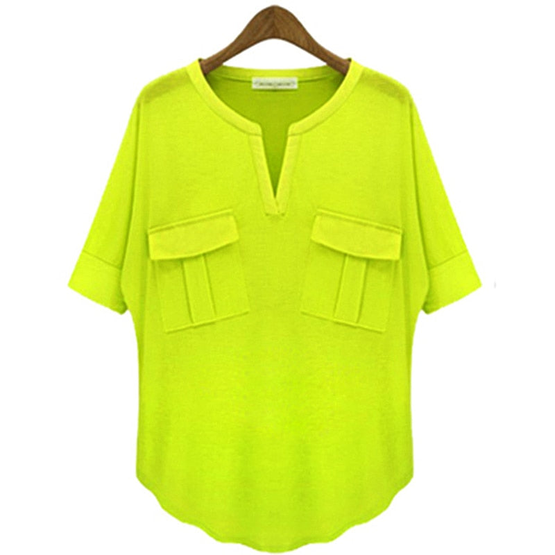 Summer Casual Short Sleeve Women Blouse 5XL Plus Size Chiffon Blouses Beach Shirt Office Work Loose Shirts Blusas Feminina Tops