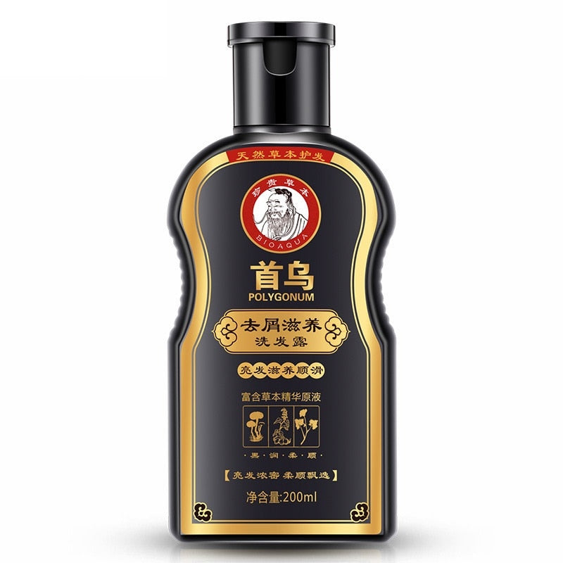 Polygonum Multiflorum Anti-Dandruff Shampoo For Anti Hair Loss Moisturizing Refreshing Oil Control Black Hair Care 200ml