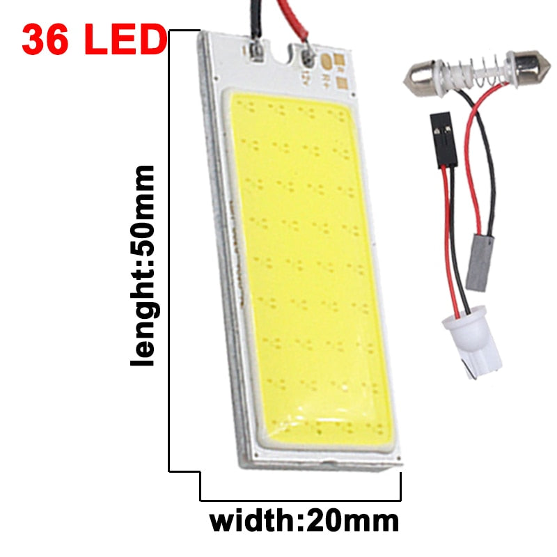 1 PCS C5W LED Bulb C10W Festoon 31mm 36mm 39mm 42mm T10 W5W LED Light COB 12V 6500K White Car Interior Dome Reading Trunk Lamps