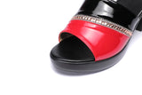 GKTINOO Women Slipper's 2021 Ladies Summer Slippers Genuine Leather Shoes Women High Heels Fashion Rhinestone Summer Shoes