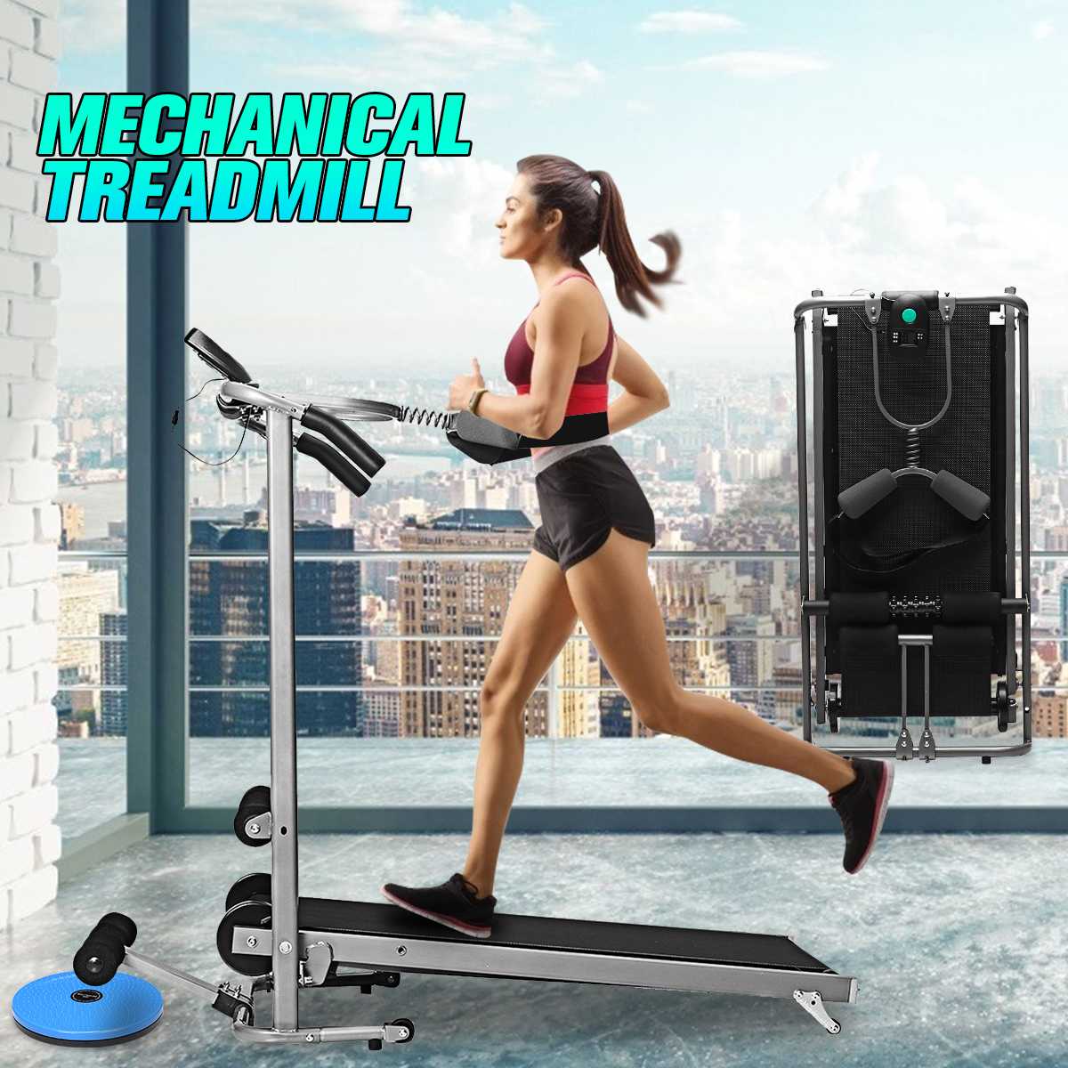 Folding Electric Treadmill Portable Motorized Running Machine for Home Gym Fitness Equipment Mechanical Treadmill Walking Pad