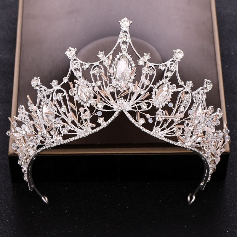 Wedding Crown Bridal Headpiece Gold Silver Color Rhinestone Crystal Diadem Queen Crown Princess Tiaras Wedding Hair Jewelry