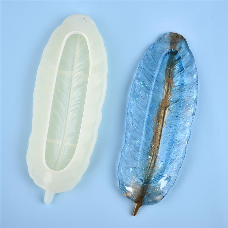 Angel Wing Tray Silicone Jewelry Resin Mold Large Feather Dishes Plate DIY Mold Lace Border Silicone Mold Polymer Clay Molds