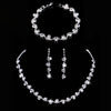 TREAZY Silver Color Rhinestone Crystal Bridal Jewelry Sets for Women Necklace Earrings Bracelet Set Wedding Jewelry Accessories