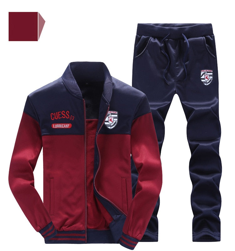 FGKKS Spring Autumn Men Trendy Sports Sets Fashion Brand Men's Baseball Jacket + Pants Sportswear Long Sleeve Tracksuit Set Male