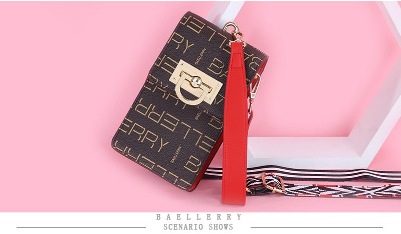 baellerry Ladies Purse Long Print Pocket Crossbody Bag Messenger Wallet Cell Phone Bags Card Holder Coin Pocket women handbags