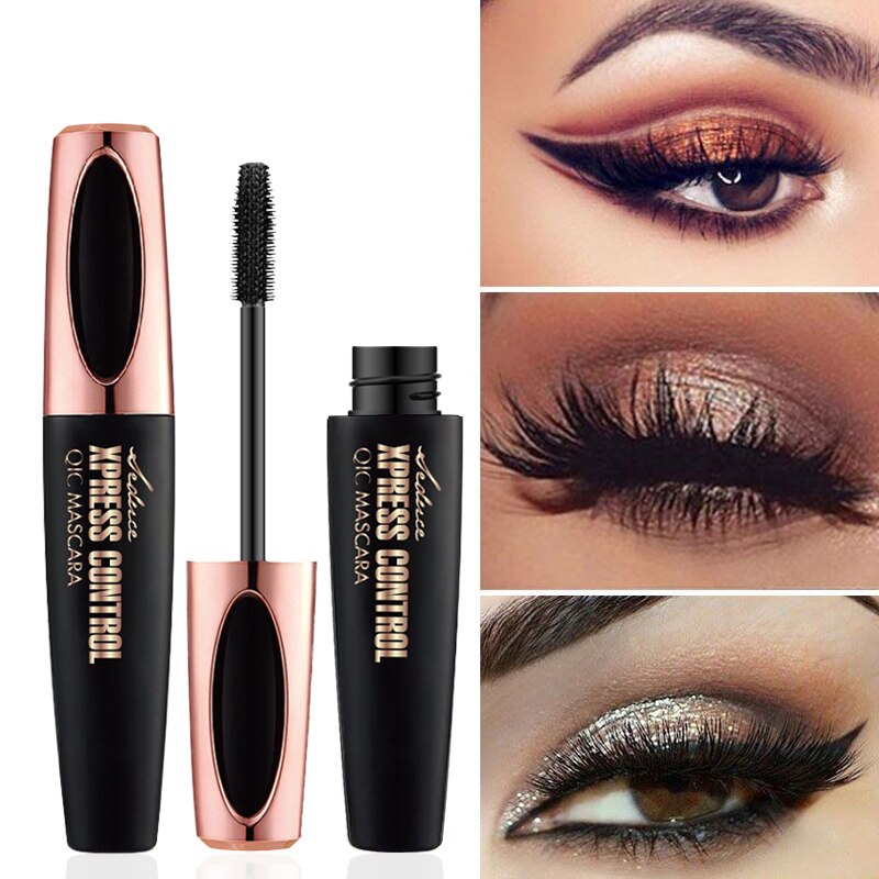 Beauty Magic Abundance 4D Mascara Waterproof Thick and Long Curly Silicone Brush Head Makeup