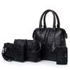 Gusure Women Composite Tassel Bag Luxury Leather Purse Handbags Famous Brands Designer Top-Handle Female Shoulder Bag 4pcs/set