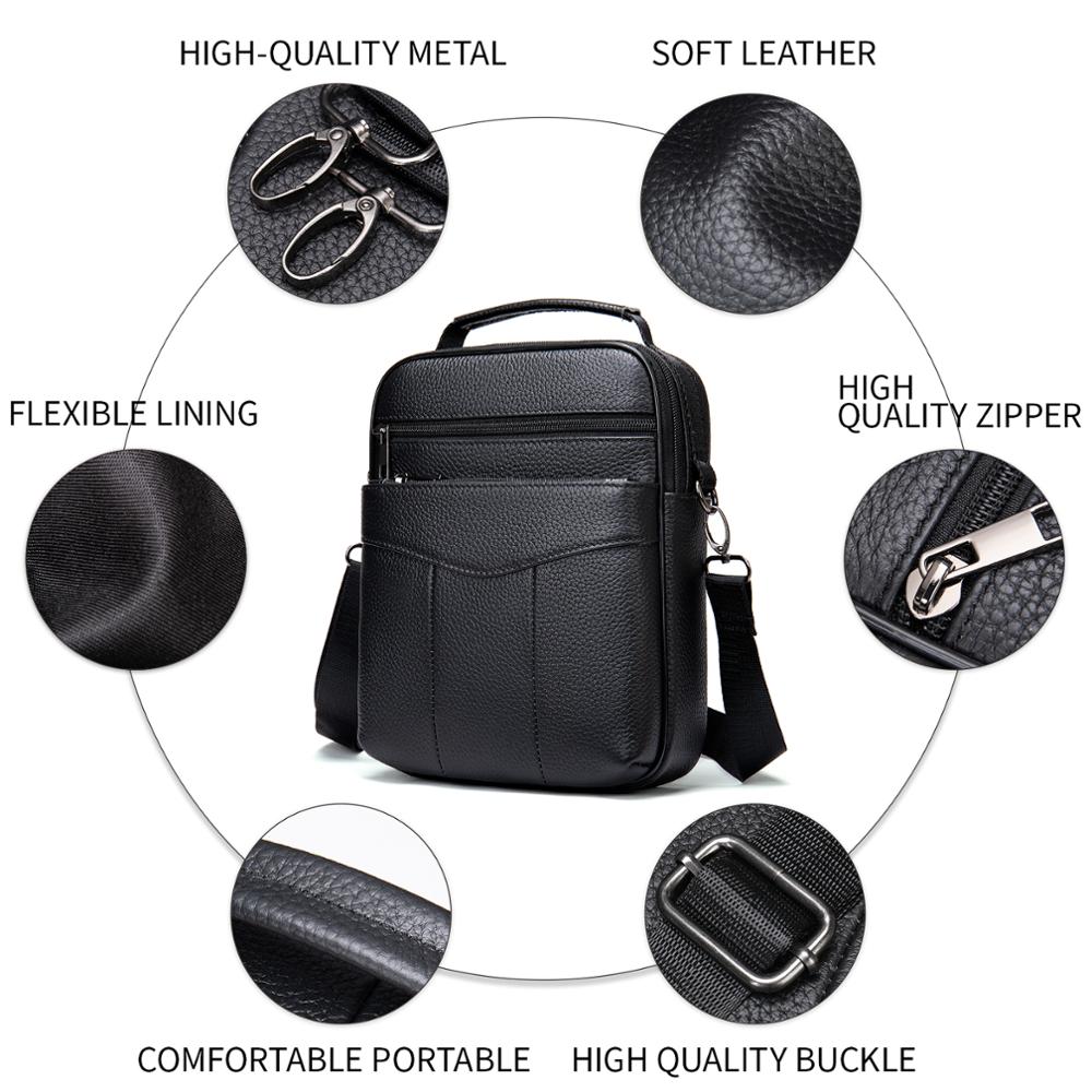 WESTAL Bag Men Leather Men's Shoulder Bag Zip Mens Messanger Crossbody Bags for Men Desinger Bags Small Men's Leather Handbags