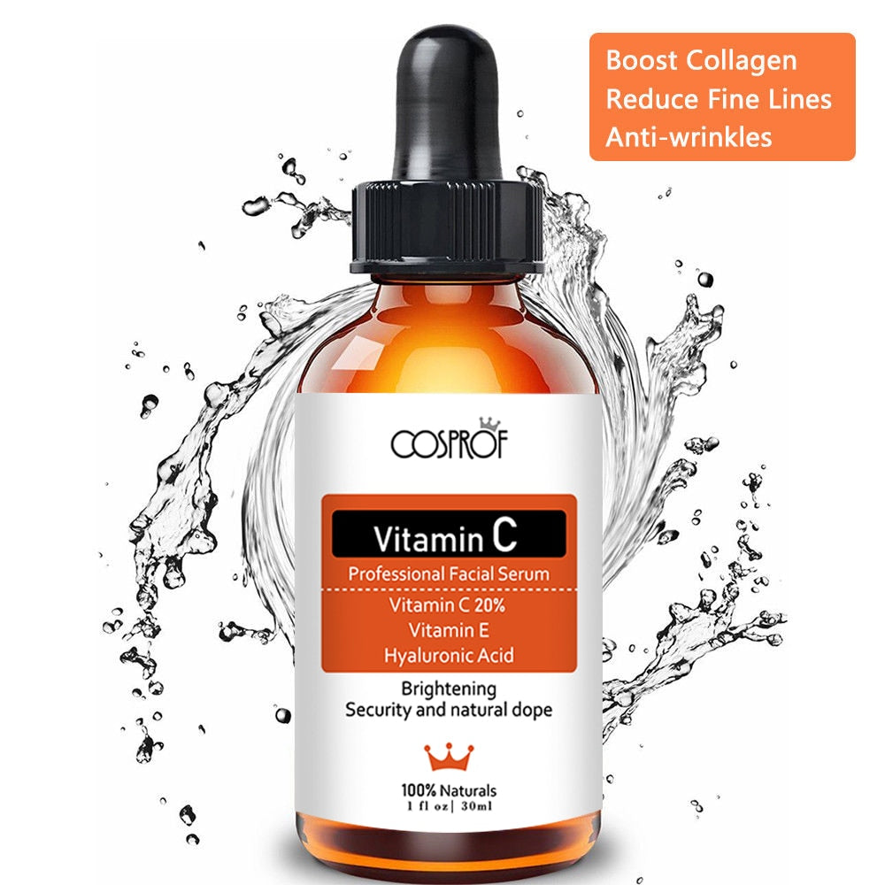 Cosprof Vitamin C Serum Moisturizer Facial Skin Care Set Anti Wrinkle Anti Aging Collagen Essences Liquid