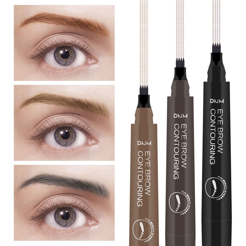 DNM Waterproof Eyebrow Pen Four-claw Eye Brow Tint Fork Tip Eyebrow Tattoo Pencil Long Lasting Easy to use Make-up for women