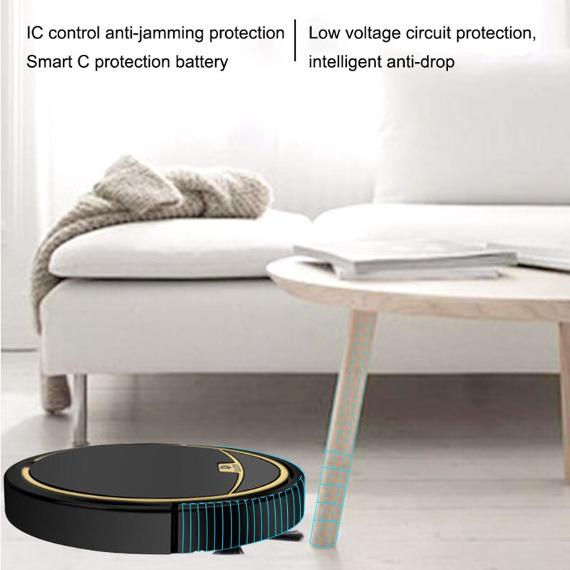 2800Pa Robot Vacuum Cleaner Wet and Dry Vacuum Cleaner Mop with Water Tank Remote Control Timing Smart Carpet Cleaner Machine