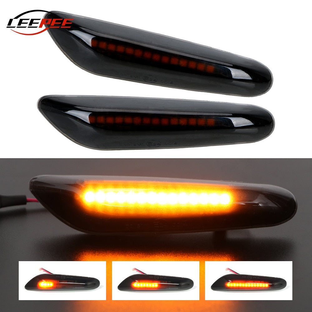 12V Flashing Car Turn Signal Lights Lateral Side Marker Lamps LED Strobe Indicator Accessories For BMW E90 E91 E92 E60 E87 E46