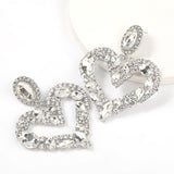 New Fashion women's Color Matching Big Rhinestone Love Heart-shaped Star Drop Earrings women's Jewelry Temperament Accessories