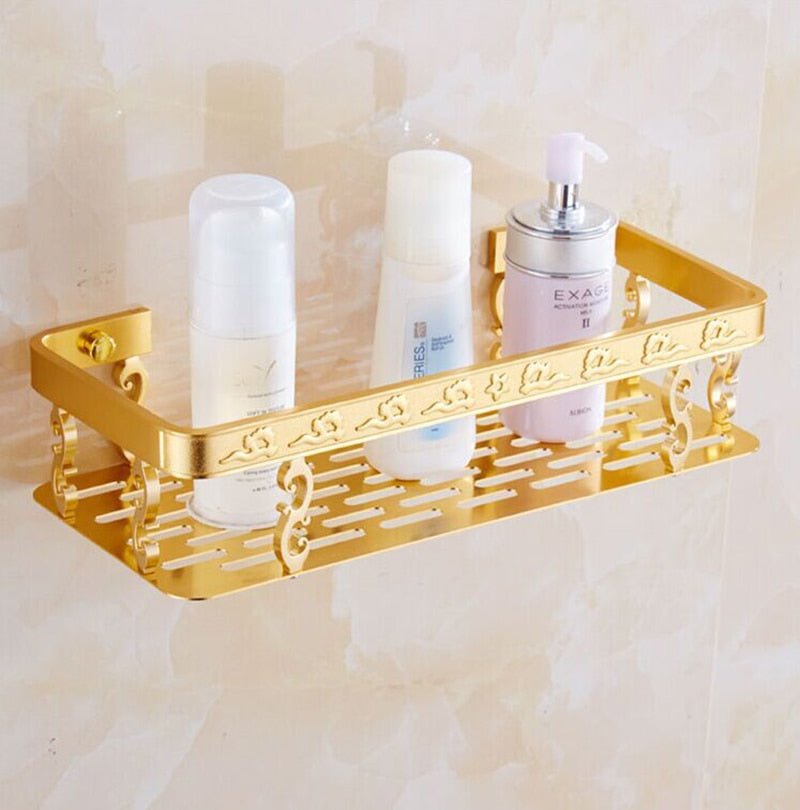 Bathroom Hardware Set Gold Towel Rack Paper Holder Towel Bar Corner Shelf Toilet Brush holder Robe Hook Bathroom Accessories