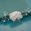 Bride Hair Combs Hair Accessories Wedding  parties Bridal Headpiece Silver Color Handmade Crystal Pearl Wedding Ornaments Hair Jewelry