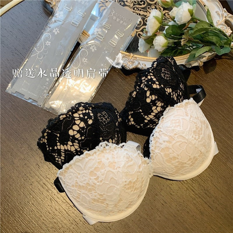 Women's Cotton Underwear Sexy Lace Brassiere Fashion Strapless Push Up Bra Plus Size Invisible Bra Female Sexy Lingerie