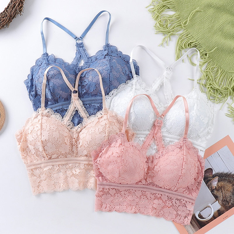 2021 New Women Sexy Lace Bra Female Bralette Push Up Seamless Tube Sleep Dormir Tops Plus Size Lingerie Underwear Brassieres BH