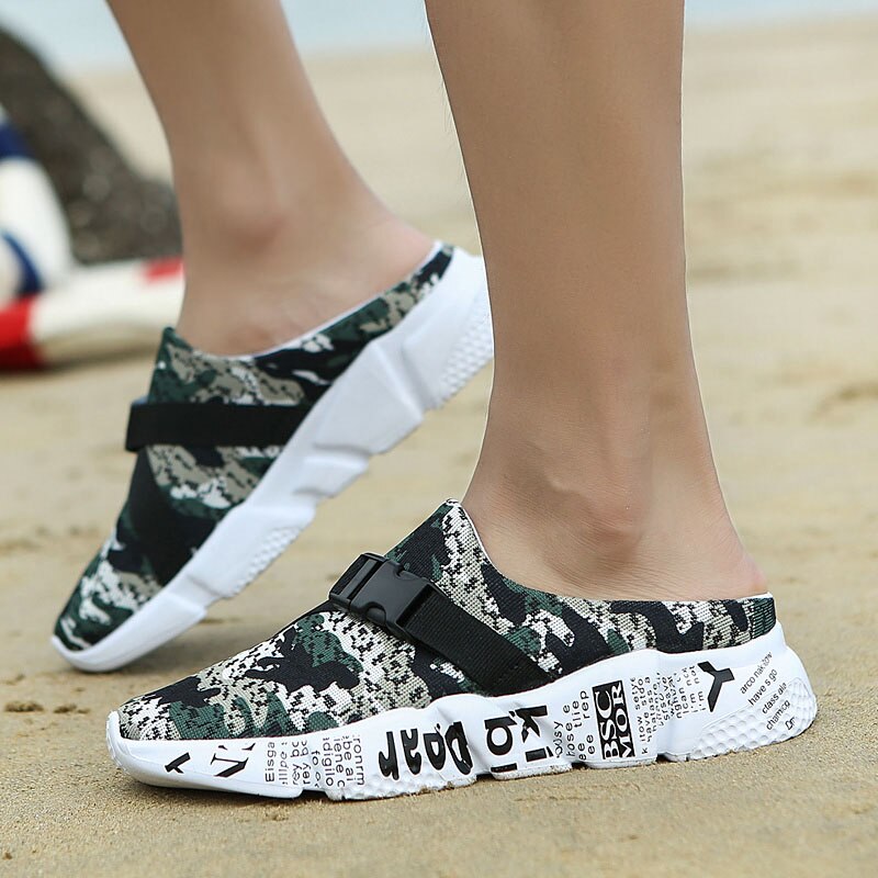 Fashion Sneakers Without Laces Man Handmade Beach Men's Summer Shoes Big Size Mesh Sneakers Light Shoes 2021 Outdoor Flats A-032