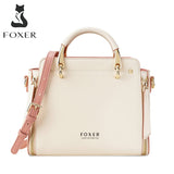 FOXER Handbag Women Purse Female Split Leather Crossbody Shoulder Bags Large Capacity Handbags Stylish Messenger Bags Chic Totes