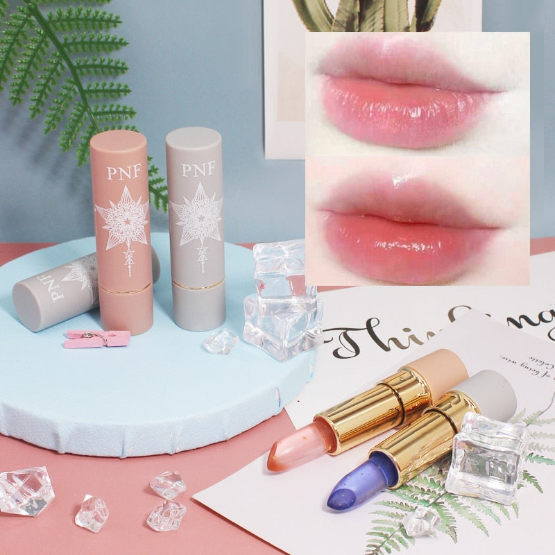 Lipstick Transparent Jelly Temperature Change Lipstick Not Easy To Fade And Long-lasting Moisturizing Lip Makeup Cosmetic TSLM1