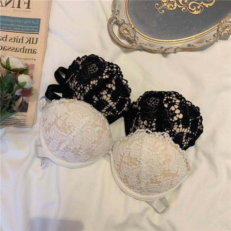 Women's Cotton Underwear Sexy Lace Brassiere Fashion Strapless Push Up Bra Plus Size Invisible Bra Female Sexy Lingerie