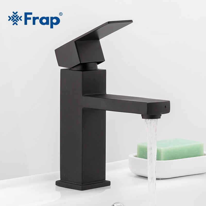 Frap New Square Black Bathroom Faucet Stainless Steel Basin Mixer Bathroom Accessories Tap Bathroom Sink Basin Mixer Tap Y10170