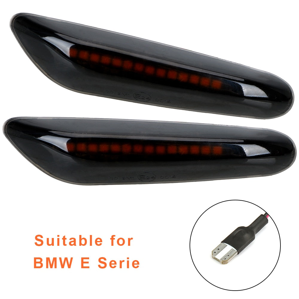 12V Flashing Car Turn Signal Lights Lateral Side Marker Lamps LED Strobe Indicator Accessories For BMW E90 E91 E92 E60 E87 E46