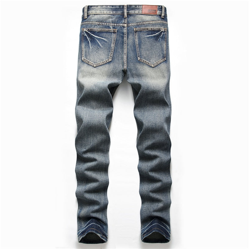 2022 Autumn New Fashion Retro Hole Jeans Men Pants Cotton Denim Trouser Male Plus Size High Quality Jeans