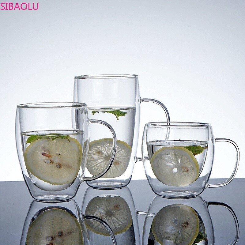 Transparent glasses Heat-resistant Double Glass Beer Handmade Milk Drinking Cup glass drinkware glass coffee cup