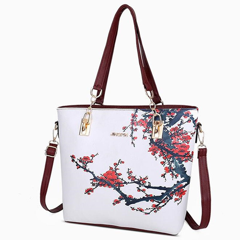 Floral Print Women Handbags Shoulder Bags Set Female Practical Composite Bag 6-Piece Set Designer Brand Bolsa